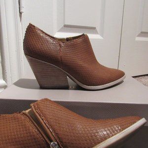 Franco Sarto Tan Scale Leather Boots